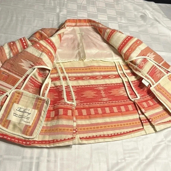 Made in Italy, (+) people.Blazer women medium.Linen,cotton,embroidered,Aztec,EC - Picture 8 of 16